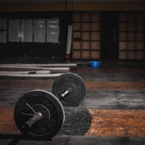 barbell on the floor